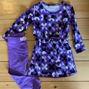 Hanna Anderson Sz 90 Purple Dress Leggings Outfit